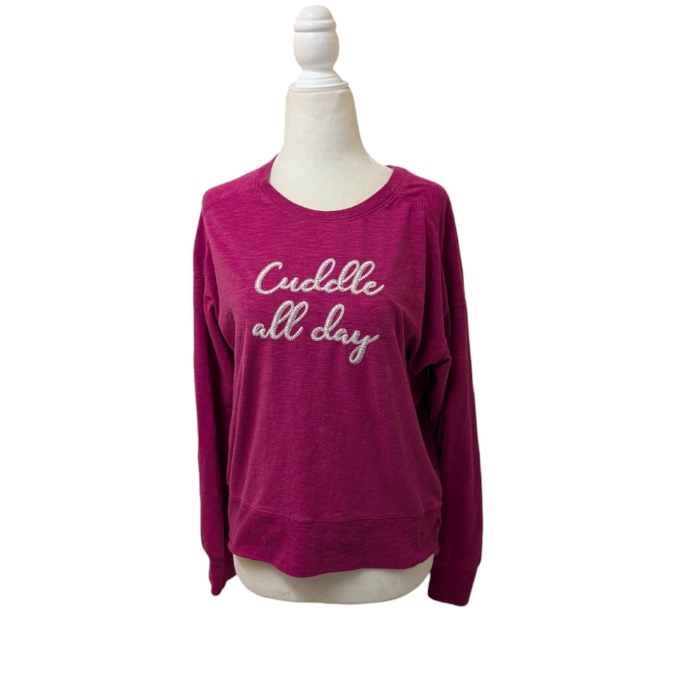 Secret Treasures Pink Cuddle Long Sleeve Sweater Sleep Pajama Top Small